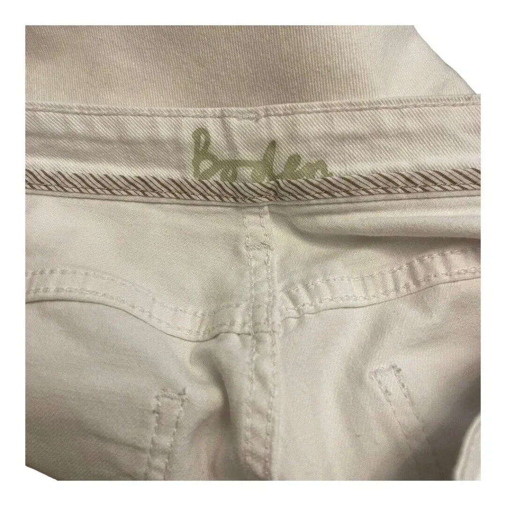 Boden Women Cropped White Jean 6P Solid Summer Denim Luxe Stretch Casual Preppy - Picture 10 of 13